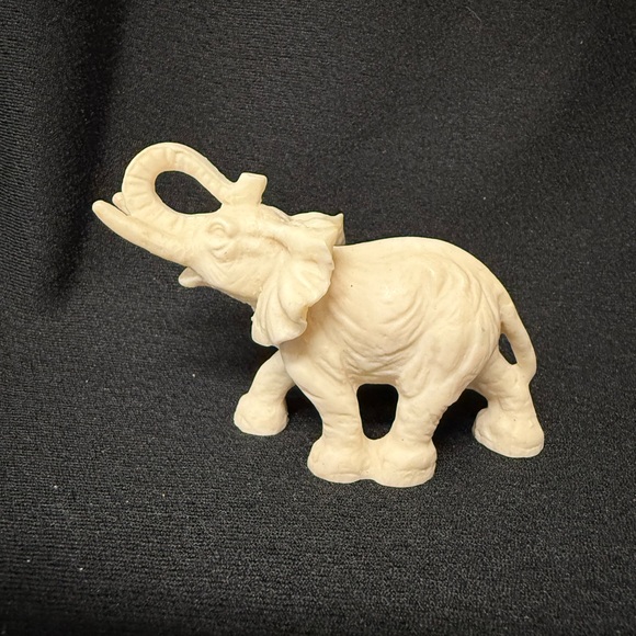 Cream Elephant Figurine with trunk up - Picture 1 of 6